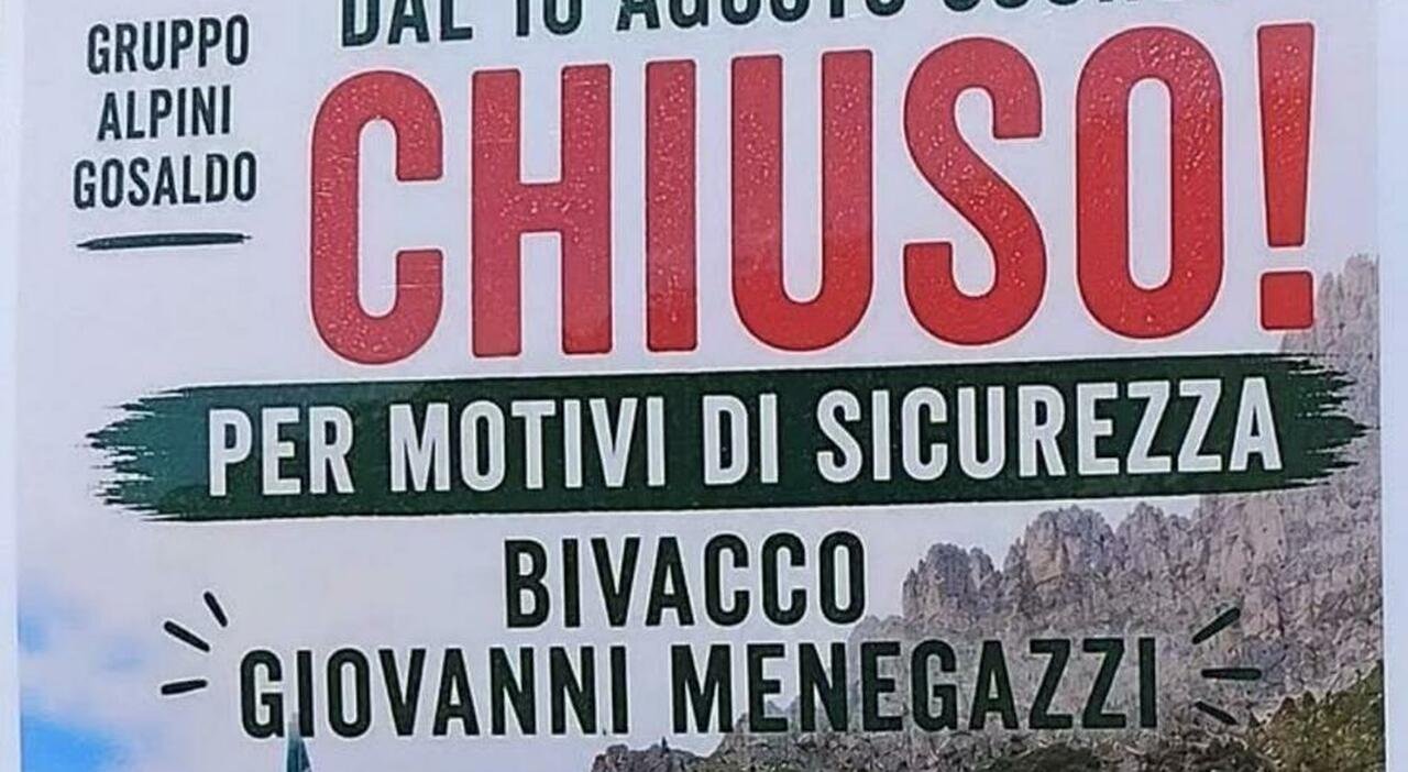 Bivacco Menegazzi chiuso per episodi di vandalismo e comportamenti inappropriati