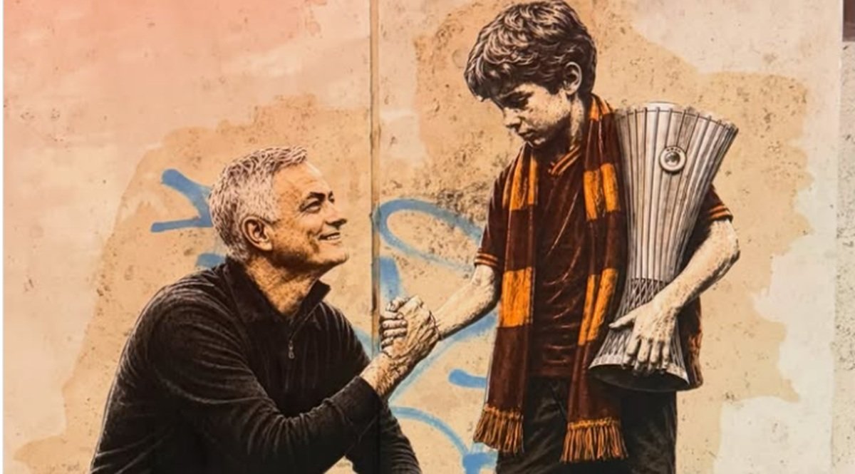 Mourinho torna a Roma, Drugi dedica un murale al suo ritorno: “Per una notte dimenticheremo l’amore…”