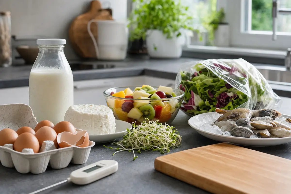 Alimenti a rischio salmonella: latte crudo, formaggi freschi e frutta tagliata in primo piano